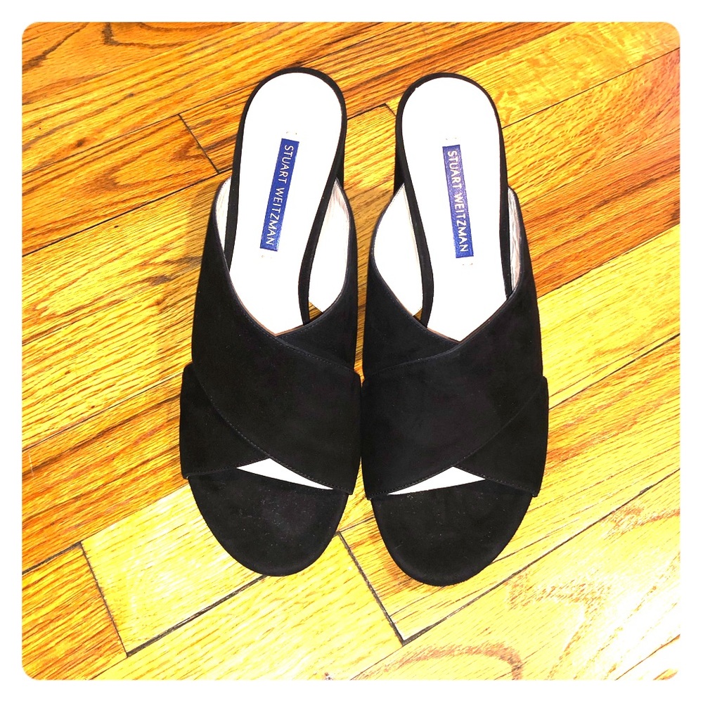 Galene suede mules by Stuart Weitzman